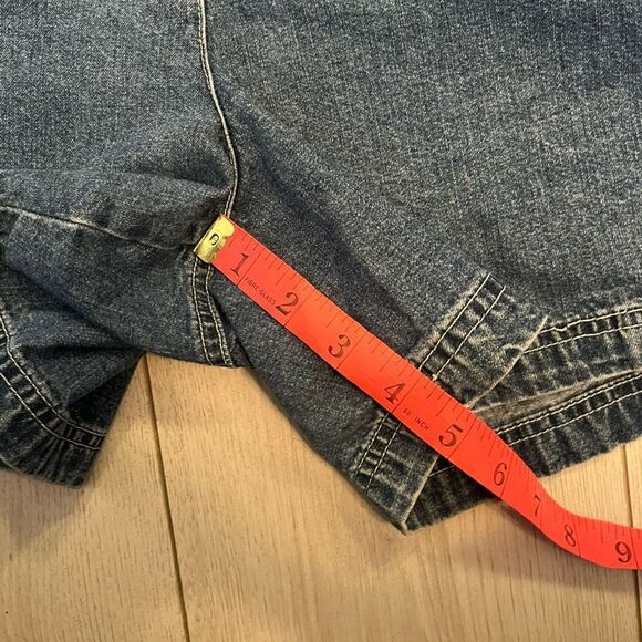 Vintage 90s Jean shorts white stitching grey waist band - Picture 8 of 8